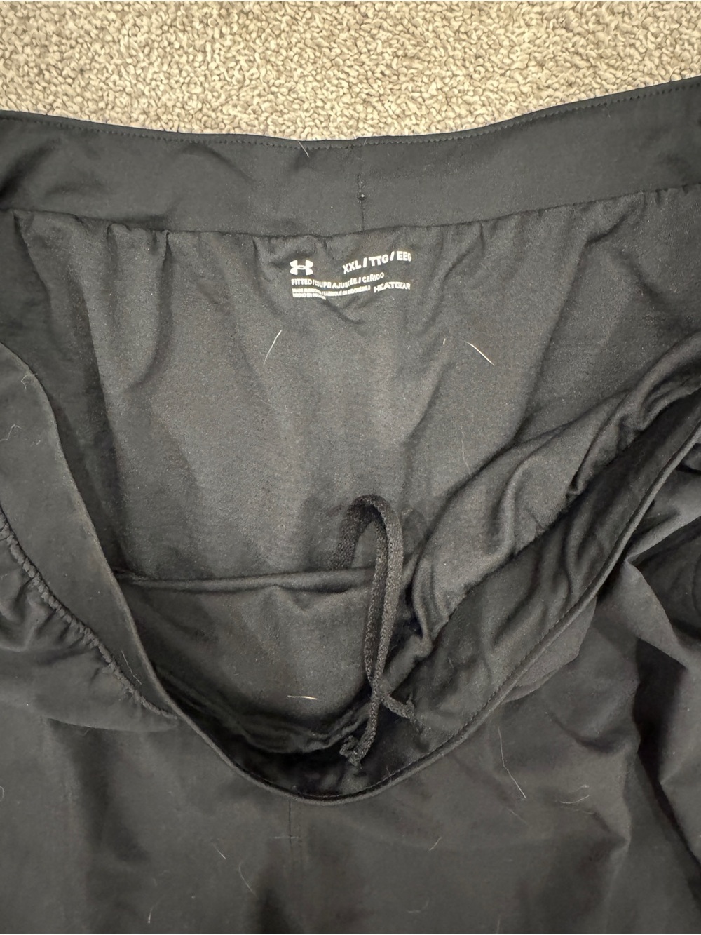 Under Armour Black Athletic Shorts | XXL | HeatGear | Side Pockets - Picture 3 of 4